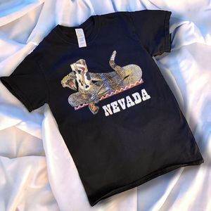 Nevada, Tourist T Shirt, Small, Gildan Vntg, Large Rattlesnake, Pistol, Boot